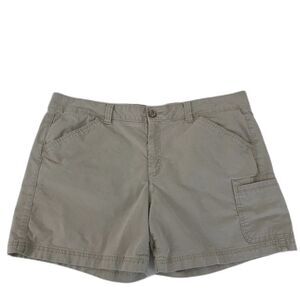 Eddie Bauer Ripstop Cargo Short Women’s Size 16 Khaki Pockets Stretch Outdoor